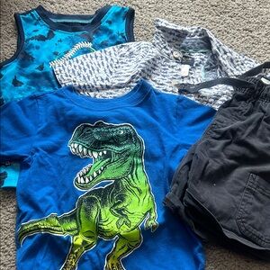2t summer bundle Blue Dinosaur Graphic Kids Shirt